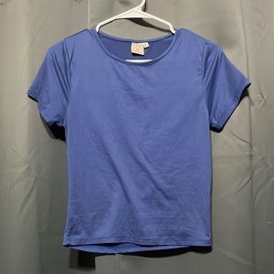 Blue fitted short sleeve shirt